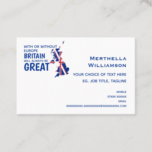 TARJETA DE VISITA BREXIT GRAN BRETAÑA EUROPA (Anverso)