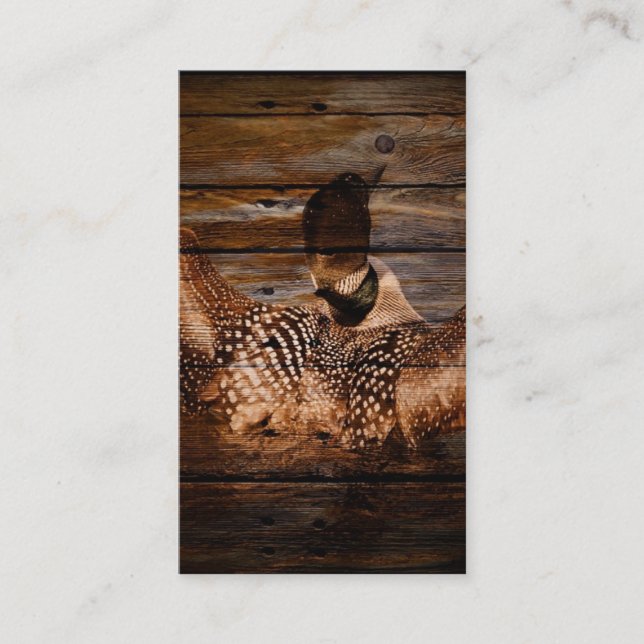 Tarjeta De Visita Bribón de madera de las aves acuáticas del país (Anverso)