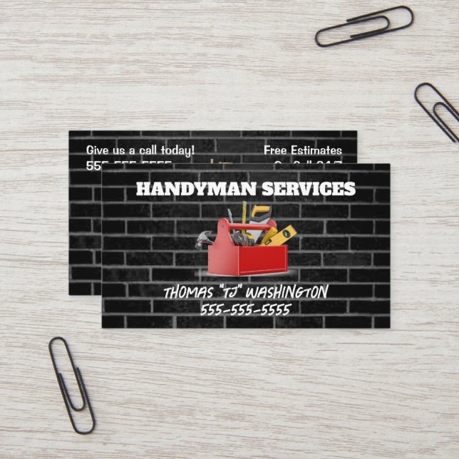 Tarjeta De Visita Brick Handyman (Anverso/Reverso In Situ)