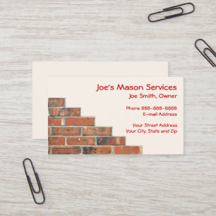 Tarjeta De Visita Brick Mason Masonry Business Card