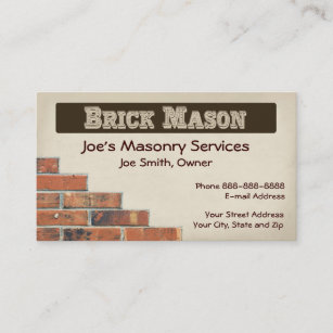 Tarjeta De Visita Brick Mason Masonry Business Card