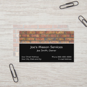 Tarjeta De Visita Brick Mason Masonry Business Card