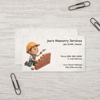 Tarjeta De Visita Brick Mason Masonry Construction Business Card