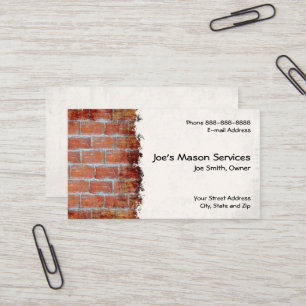 Tarjeta De Visita Brick Mason Masonry Construction Business Card