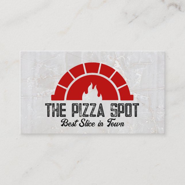 Tarjeta De Visita Brick Oven Flame Logo | Pizza Shop (Anverso)