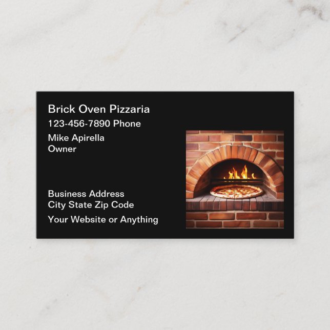 Tarjeta De Visita Brick Oven Pizza Place (Anverso)