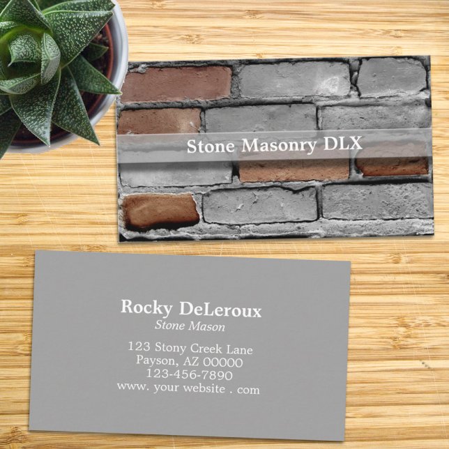 Tarjeta De Visita Brick Rústico Profesional Stonemason (Subido por el creador)