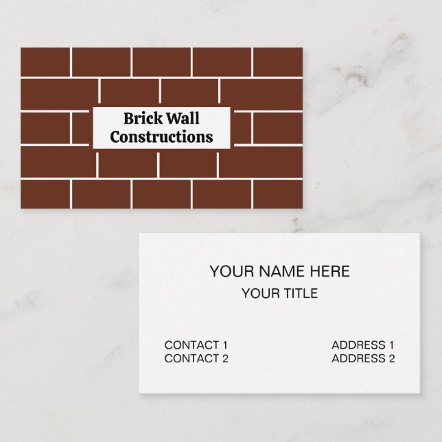 Tarjeta De Visita Brick Wall Bricks Construction (Anverso / Reverso)