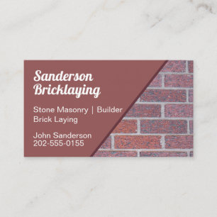 Tarjeta De Visita Bricklayer Bricklayer Wall Builder