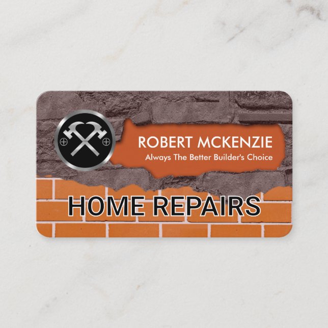 Tarjeta De Visita Brickwork Masonry Home Handyman Repairs (Anverso)