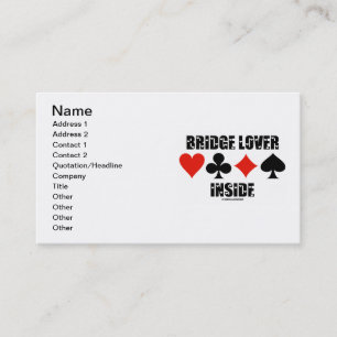 Tarjeta De Visita Bridge Lover Inside (Actitud de puente duplicada)