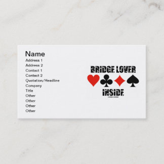 Tarjeta De Visita Bridge Lover Inside (Actitud de puente duplicada)