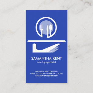 Tarjeta De Visita Bright Blue Butler Sering Dish Icon