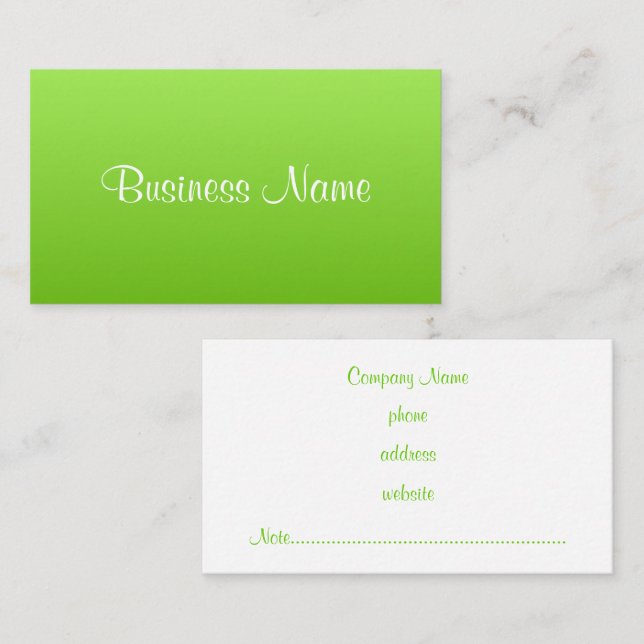 Tarjeta De Visita Bright Lime Business Card (Anverso / Reverso)