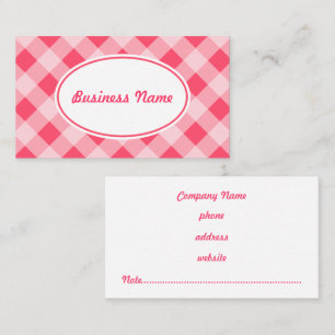 Tarjeta De Visita Bright Pink Gingham Business Card