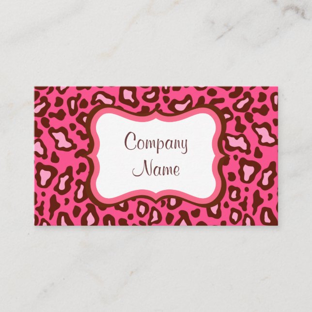 Tarjeta De Visita Bright Pink Leopard Business Card (Anverso)
