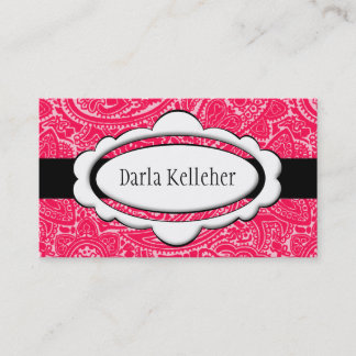 Tarjeta De Visita Bright Pink Paisley Business Cards