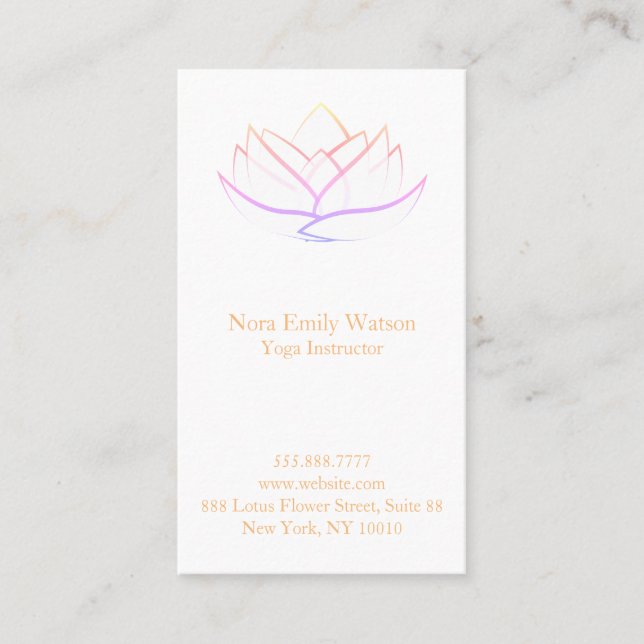 Tarjeta De Visita Bright Simple Lotus Flower Business Card (Anverso)
