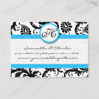 Tarjeta De Visita Brillante Aqua Trim blanco y negro con puntos