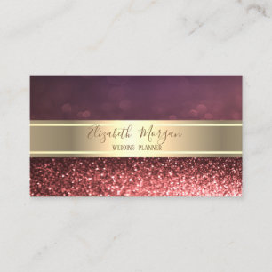 Tarjeta De Visita Brillante Bokeh Profesional Elegante, Franja Dorad