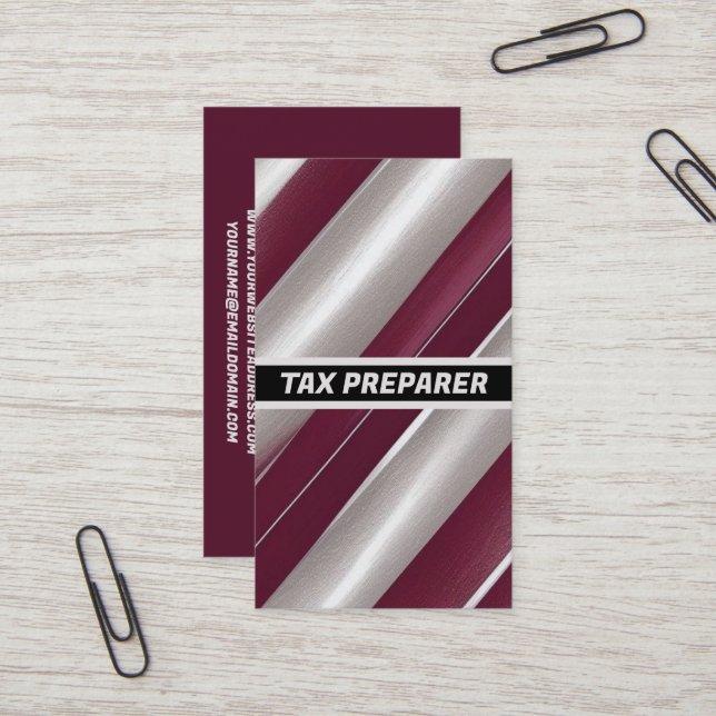 Tarjeta De Visita Brillante de línea del preparador de impuestos (Anverso/Reverso In Situ)