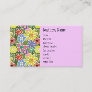 Tarjeta de visita brillante floral de la diversión