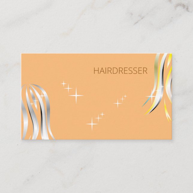 Tarjeta De Visita Brillante grises y amarillos estilo de pelo politi (Anverso)