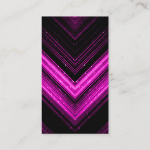 Tarjeta De Visita Brillante magenta rosa metálico negro Chevron