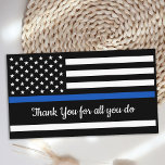 Tarjeta De Visita Brillante Oficial de Policía de Bandera Azul<br><div class="desc">Tarjeta de agradecimiento a la policía delgada de la Línea Azul - Bandera estadounidense con colores de bandera policial, diseño angustiado en blanco. Este agradecimiento de la policía es perfecto para agradecer a un oficial de policía o a los departamentos de policía. DERECHOS RESERVADOS © 2020 Judy Burrows, Black Dog...</div>