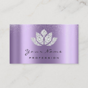 Tarjeta De Visita Brillante púrpura de Lotus del diamante cristalin