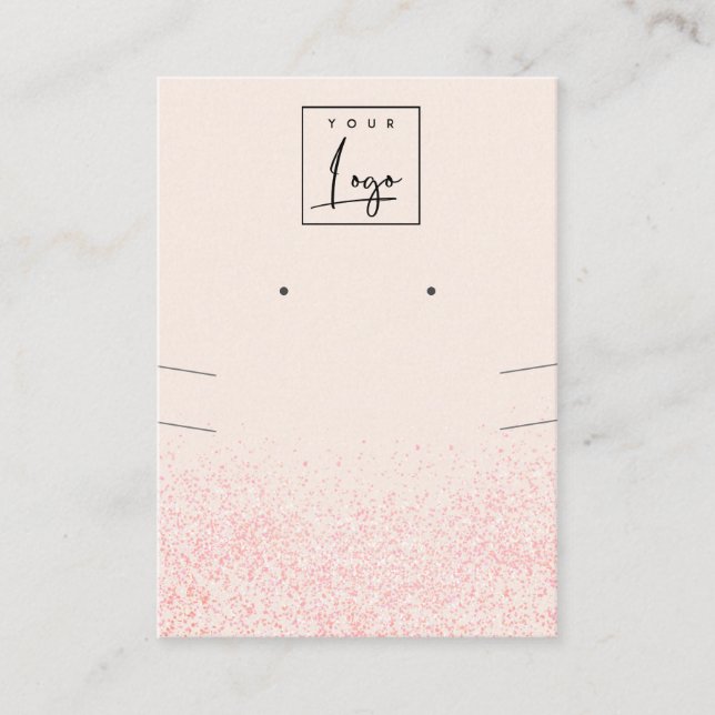 Tarjeta De Visita Brillante Purpurina rosa Rubor Textura collar de g (Anverso)