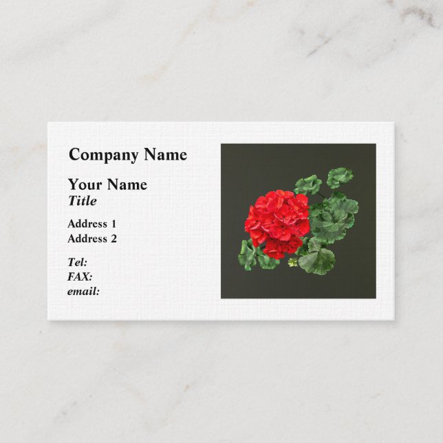 Tarjeta De Visita Brillante Red Geranium (Anverso)