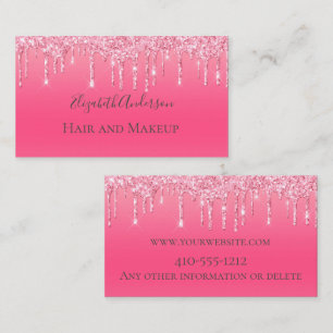 Tarjeta De Visita Brillante Rosa Chic Moderno Femenino Tendencia