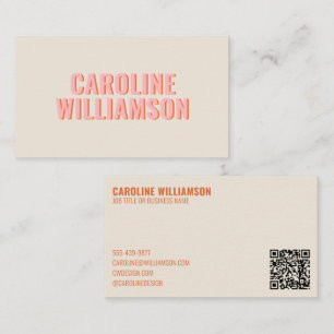 Tarjeta De Visita Brillante Rosa Naranja Retro Moderno Profesional A