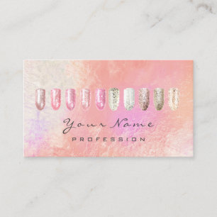 Tarjeta De Visita Brillante subió rosa del purpurina de la belleza