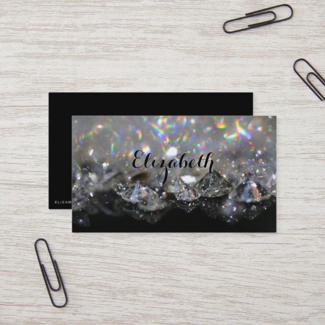 Tarjeta De Visita Brillantes diamantes elegantes y elegantes para lo (Anverso/Reverso In Situ)
