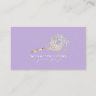 Tarjeta De Visita Brillo Batidor Glitter Oro Panadería Glitz morado