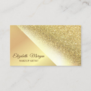 Tarjeta De Visita Brillo de Oro Moderno, Artista de Maquillaje