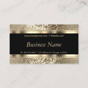 Tarjeta De Visita Brillo de Oro y Oro Elegante