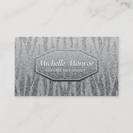 Tarjeta De Visita Brillo de plata metálico