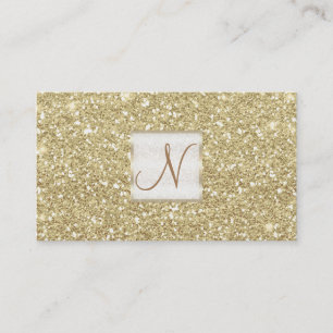 Tarjeta De Visita Brillo Dorado Claro Chic Glam Glitzy Salón Spa