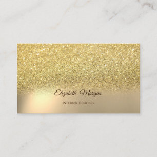 Tarjeta De Visita Brillo Dorado Elegante Profesional