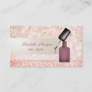 Tarjeta De Visita Brillo Moderno Bokeh, Confeti, Esmalte de Uñas,