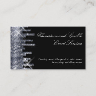 Tarjeta De Visita Brillo Negro/Plata Glamour