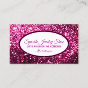 Tarjeta De Visita Brillo rosa blanco Glitz Glam Starlust luz