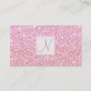 Tarjeta De Visita Brillo Rosa Claro Chic Glam Glitzy Salón Spa