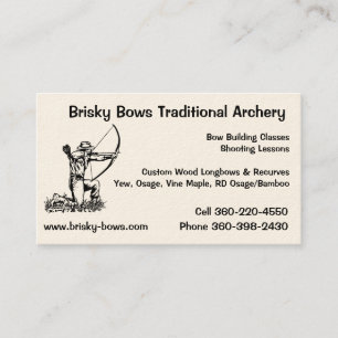 Tarjeta De Visita Brisky arquea tiro al arco