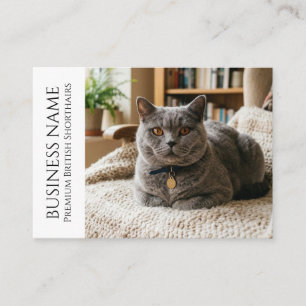 Tarjeta De Visita British Shorthair minimalista personalizable