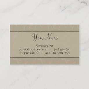 Tarjeta De Visita Briznas y rayas florales del moreno con el