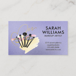 Tarjeta De Visita Brochas de Maquillaje   Belleza Femenina